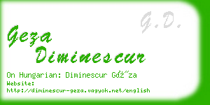 geza diminescur business card